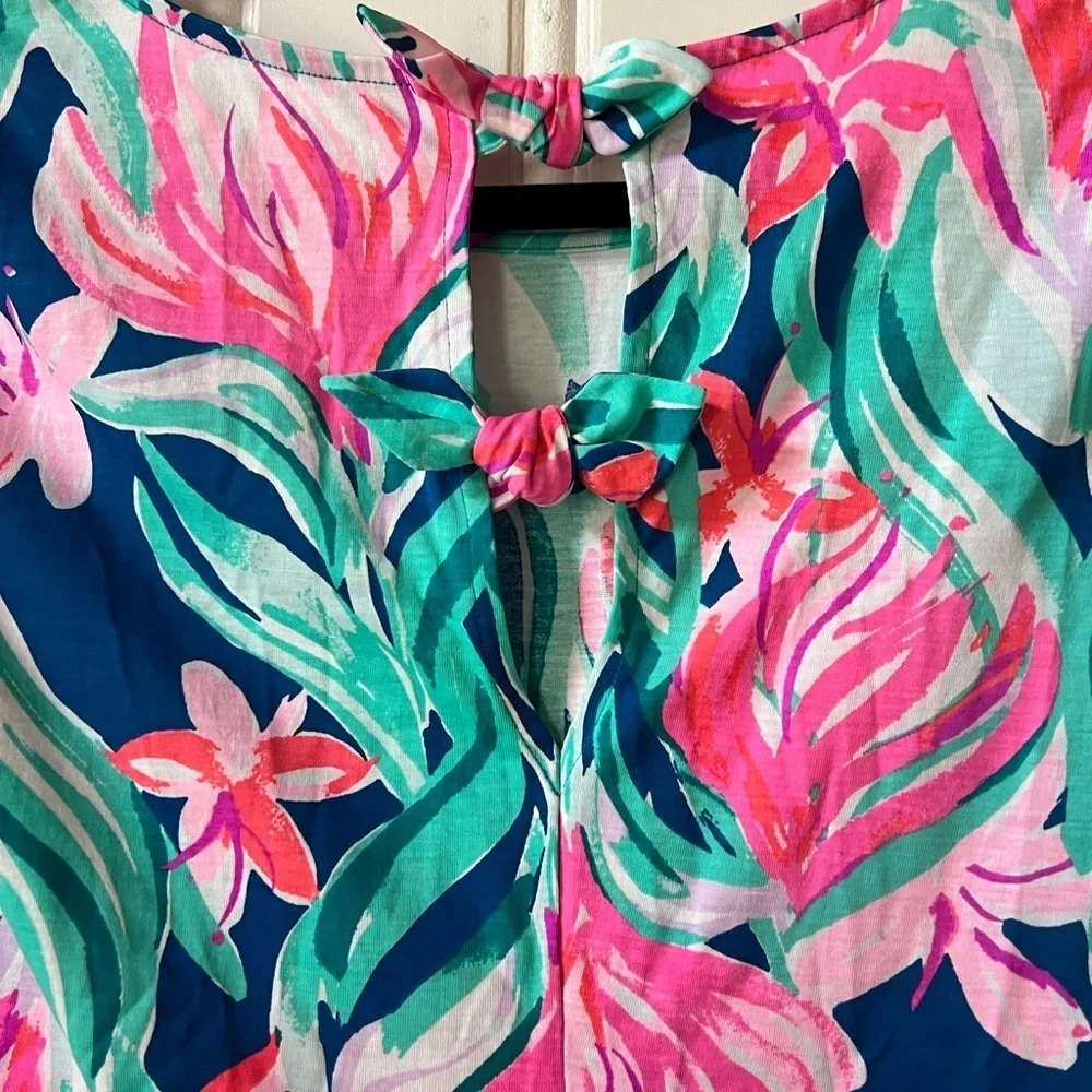 Lilly‎ Pulitzer Pink and Green Ruffled Sundress Size XS - Picture 6 of 7